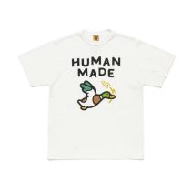 ย้อนยุคเสื้อยืดลําลองสําหรับ Unisex แขนสั้นคอกลมพิมพ์ลาย Nigo Human Made**S-5XL