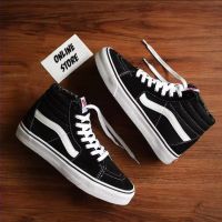 Vans Classic Sk8 Old Skool รองเท้าผ้าใบลําลอง สําหรับผู้ชาย ผู้หญิง สีดํา สีขาว Hi OS BW