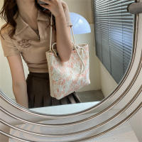 กระเป๋าสานสะพายข้างผ้าหน้า งานสวย กระเป๋าผู้หญิงแฟชั่น Shoulder Bag