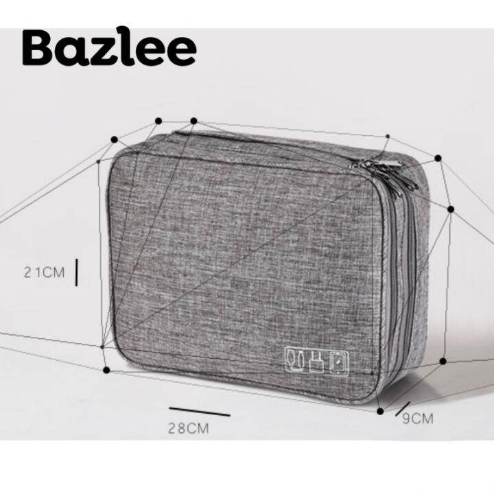 bazlee-กระเป๋าที่เก็บดิจิตอลสามชั้น-สาย-usb-หูฟังแบตสำรองปากกาจัดระเบียบ-hdd-พกพาได้กระเป๋าใส่ชุดเดินทาง