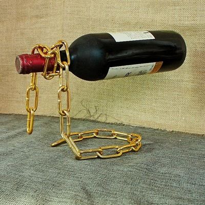 Creativity Magic Metal Wine Racks Retro Restaurant Bar Decoration Iron Chain Rope Shape Wine Holder Home Kitchen Display Stand