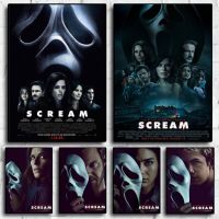 Scream 5สยองขวัญ Thriller ภาพยนตร์ภาพวาดผ้าใบพิมพ์โปสเตอร์สำหรับห้องนั่งเล่นตกแต่งบ้าน