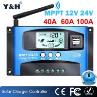 Solar MPPT 100A 60A 50A 40A 30A Charge Controller Dual USB LCD Display 12V 24V Solar Cell Panel Charger Regulator with Load