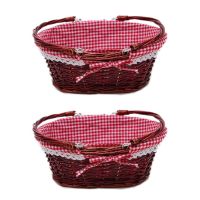 4X Wicker Basket Gift Basket Picnic Basket Candy Basket Storage Basket Wine Basket with Handle