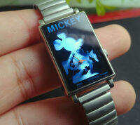 นาฬิกา Vintage มือสองญี่ปุ่น MICKY MOUSE ระบบ Quartz ALBA V401 5870 UNISEX ทรงสี่เหลี่ยม กรอบเงิน หน้าปัดการ์ตูน หน้าปัด 22มม. สายสแตนเลสยืดได้ใช้งานได้ปกติ สภาพดี ของแท้ ไม่กันน้ำ