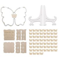 1 Piece DIY White Wedding Guest Book Alternativey Butterfly Frame with Small Butterflys Rustic Guest Book Alternative Wedding Signs