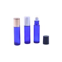 10pcs/lot 10ml Blue Roll On Perfume bottle 10ml Blue Essential Oil Rollon bottles Small Glass Roller Container