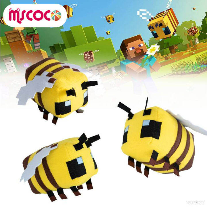 mscoco-minecraft-bee-plush-ของเล่นการ์ตูนสัตว์ตุ๊กตาตุ๊กตา-super-soft-หมอนของขวัญวันเกิดที่ดีสำหรับเด็ก