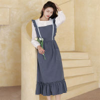 Apron For Kitchen Accessories Cotton Linen Long Aprons Dress For Women Cooking Baking Flower Shop Painting Garden Work Clean