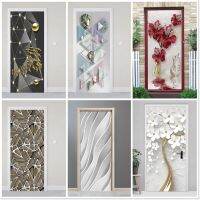 Custom Corridor Bedroom WallDecoration House Renovation Door Sticker Modern Life Design Adhesive Poster Waterproof Flower Murals