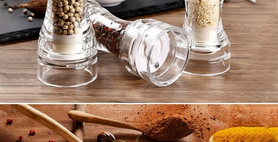 4/5/6inch Acrylic Transparent Pepper Grinder Manual Pepper Mill