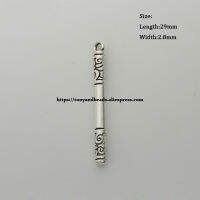 2021(50PcsLot) Zinc Alloy Tibetan Silver European Charm Stick-Shape Pendant Size 29X2.8mm HA12313B