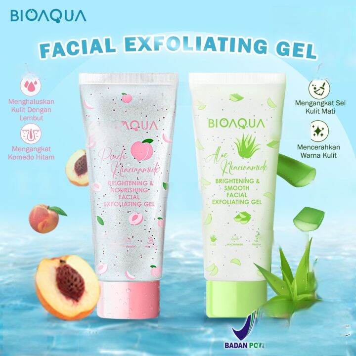 BIOAQUA Facial Exfoliating Gel Aloe Peach 100g Face Scrub