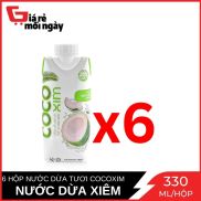 Combo 6 Hộp Nước Dừa CoCoXim Nước Dừa Xiêm Xanh 330 ml x6