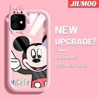 เคส JIUMOO สำหรับ iPhone 11 Pro 11 Pro Max เคสการ์ตูนมิกกี้ซิลิโคนนิ่มที่สร้างสรรค์เคสโทรศัพท์แบบใสสีสันสดใสเคสโปร่งใสกันกระแทกเคสกันกระแทกเลนส์กล้องถ่ายรูปรูปสัตว์ประหลาดตัวเล็กๆ