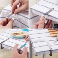 4pcs Stainless Steel Tablecloth Tables Cover Clips Holder Cloth Clamps Party Camping Table Cover Clip Picnic Supplies