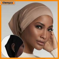 SHENGZU สำหรับ hijabs อุปกรณ์เสริมเสริม หมวกผ้าโพกหัว ใต้ฝามีรูหู หมวกคลุมฮิญาบ ฮิญาบของผู้หญิง หมวกผ้าพันคออิสลาม