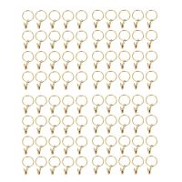 80PCS Curtain Rings with Clips, Strong Drapery Clips Hooks on Tension Rod Bracket, 1.26 Inch Interior Diameter