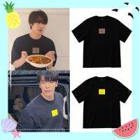 เสื้อยืดแขนสั้น เปิดไหล่ ทรงหลวม ขนาดใหญ่ พิมพ์ลาย Super JUNIOR Lee Donghai BTS Jin Shuozhen สีเหลือง