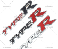 โลโก้ งานโลหะ ไทร์ปอาร์ ดำแดง ฮอนด้า TYPE R Honda Car Emblem Logo for rear city jazz civic