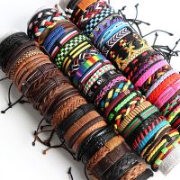 【When the flowers bloom】20Pcs /Lotretroleather CuffColorfulJewelry For Women MenStyles Adjustable Party Gifts