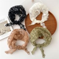 【YF】 Woman Lace Triangle Hair Scarf Girl Scarves Shawl Solid Color Headwear Headscarf Women Hairband Bandanas Accessories