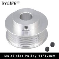 ✖✢ 16mm Inner Hole Dia 41mm Dia V-Slot Belt Pulley with Two M5 Screw