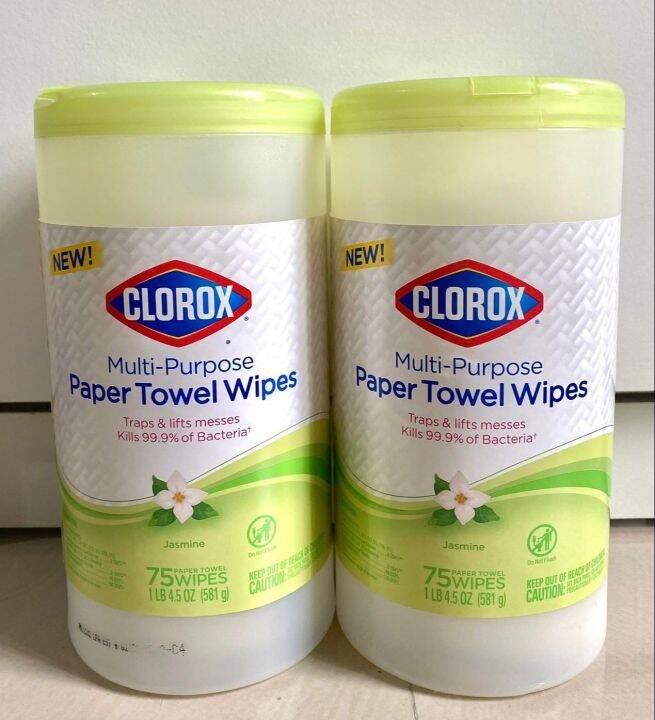 Clorox MultiPurpose Paper Towel Wipes, Jasmine Scent 75 Wipes from US