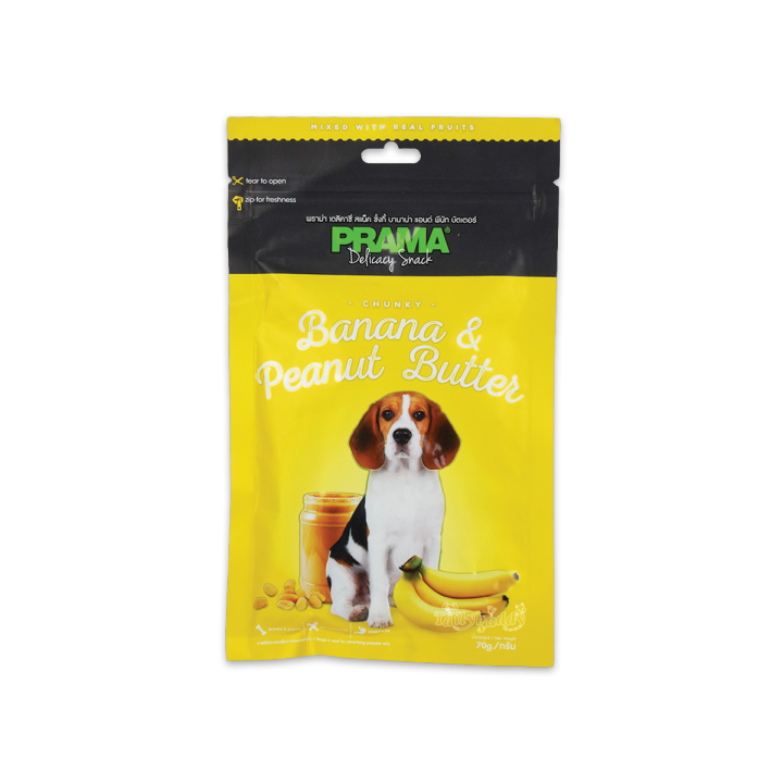 Prama Delicacy Snack Chunky Banana & Peanut Butter Flavor Dog Treat 70g