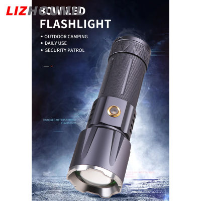 LIZHOUMIL ไฟฉายจิ๋วแอลอีดีกลางแจ้ง30วัตต์,ไฟสปอตไลท์ไฟฉายอัลลอยด์ขยายอลูมิเนียมกล้องส่องทางไกล5ระดับ1800-2000ลูเมน