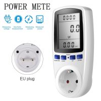 Digital Power Meter EU Plug Voltage Wattmeter Electricity Consumption Usage Monitor AC 220V 230V Energy Ammeter Socket  Wires Leads Adapters