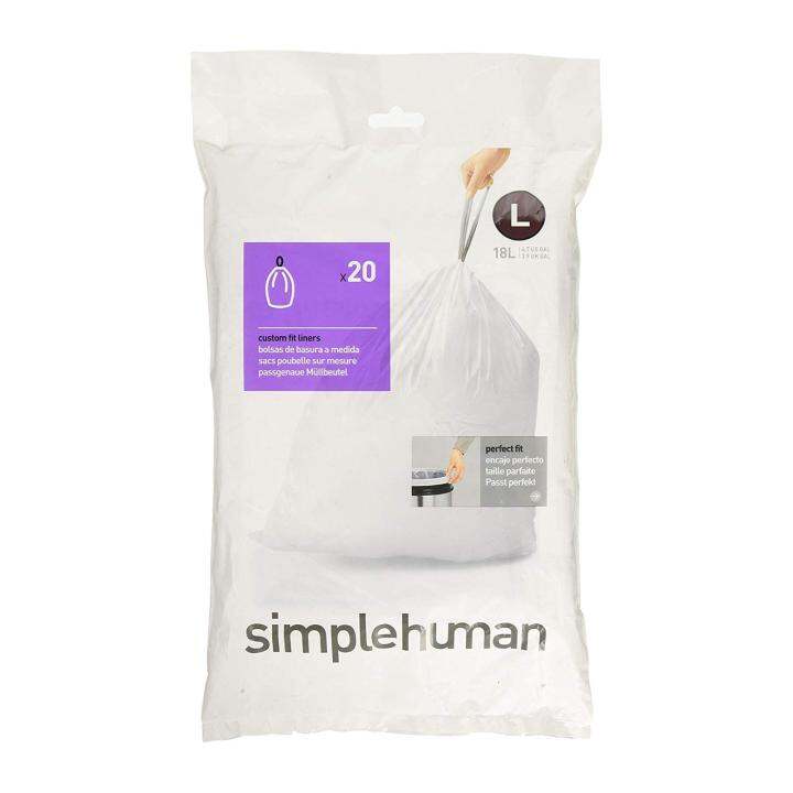 Simplehuman Code E Custom Fit Drawstring Trash Bags 20 Litters (60