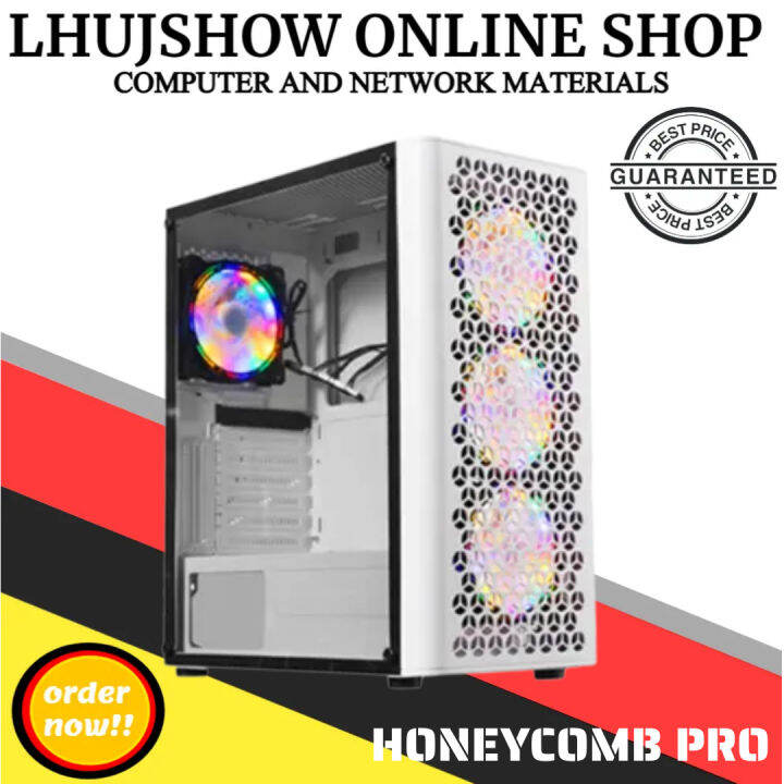 INPLAY Honeycomb Pro Black / White ATX Desktop PC Case Honey Comb ...