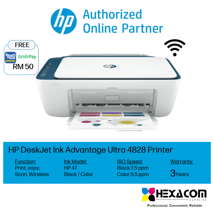 HP 4828 DeskJet Ink Advantage All-In-One Printer Print/Scan/Copy | Lazada