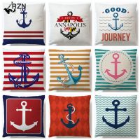 【CW】✆●  Colorful Printed Cotton Cushion Cover Pattern Ship Throw Pillowcase Cojines Almofadas