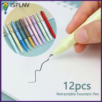 ปากกาหมึกปากกาเขียนโรงเรียนธุรกิจ12ชิ้นของ ISPLNV ปากกาหมึกซึมหดได้ฝึกศิลปะในการคัดลายมือ