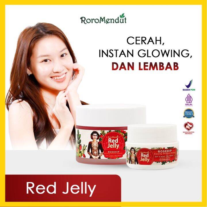 RED JELLY RORO MENDUT SLEEPING MASK UNTUK KULIT PUTIH GLOWING 15gr