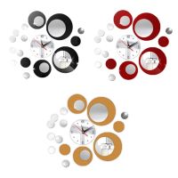 3D Acrylic Wall Clock DIY Round Clock Living Room Decoration for Bedroom Home R7UB