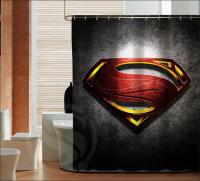 Popular Superman Logo Custom Shower Curtain 3D Waterproof Polyester Fabric Bath Curtain 12 Hooks For The Bathroom