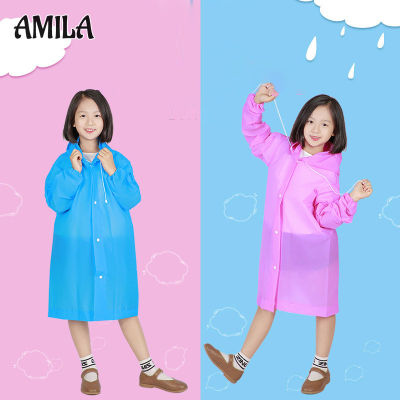 เสื้อกันฝนเด็ก AMILA อนุบาลประถมศึกษานักเรียน EVA เสื้อกันฝนการ์ตูนเด็กผู้ชายและเด็กผู้หญิงหนาสีเสื้อกันฝน