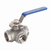 304 Stainless Steel Three-way Ball Valve L Type T Type 1/4" 3/8" 1/2" 3/4" 1" DN8 DN10 DN15 DN20 DN25 BSP Female thread