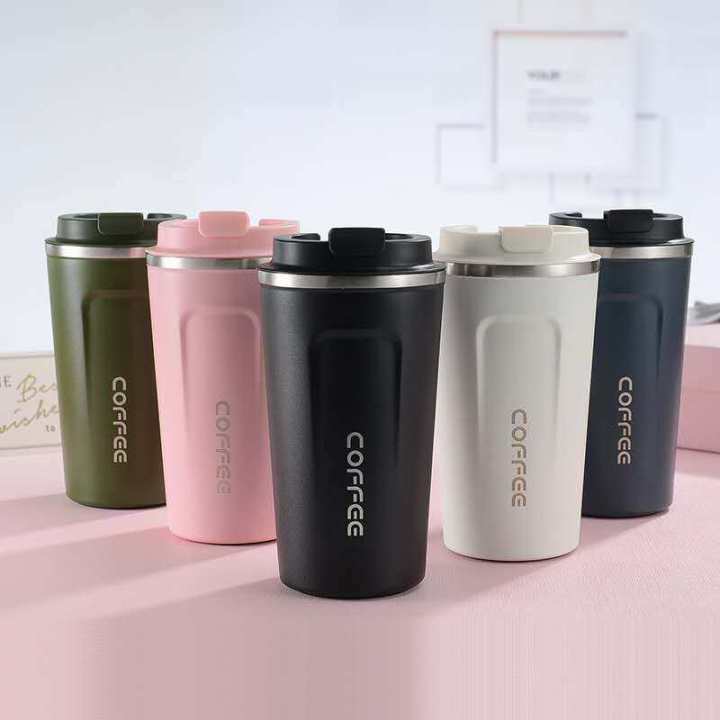 380ml/500ml Insulated Tumbler Coffee Travel Mug Vacuum Insulated Coffee  Thermos Cup Stainless Steel with Screw on Lid Leak Proof Keep Hot Cold