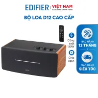 Loa Bluetooth 5.0 EDIFIER D12 Vỏ gỗ chống dội âm - Hỗ trợ AUX âm thanh nổi Stereo - Kèm remote điều khiển - Hàng phân phối chính hãng - Bảo hành 12 tháng