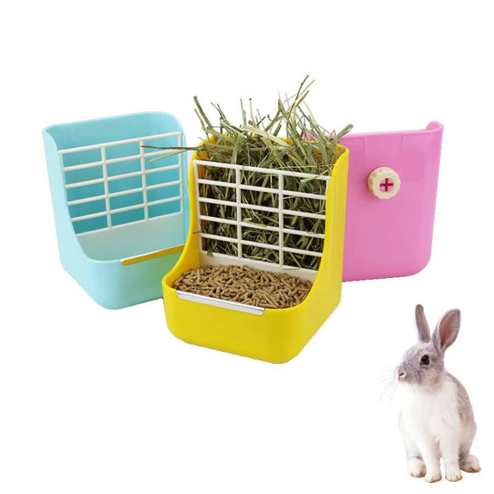 2-in-1-กล่องใส่หญ้า-กล่องใส่อาหารกระต่าย-รางใส่หญ้ากระต่าย-ที่ให้อาหารกระต่าย-สินค้าพร้อมส่งจากไทย