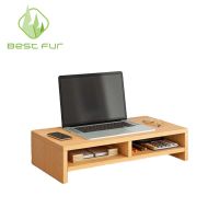 Best Fur: Laptop Stand ชั้นวางโน้ตบุคมีช่องเก็บของ+เก็บคีย์บอร์ดในตัว  ชั้นวางจอคอมพิวเตอร์บนโต๊ะทำงาน