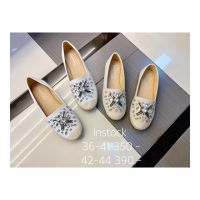 Size 36-41 | Diamond blink blink by Cheeryfull รองเท้าผู้หญิง คัทชูผ้า ทรงกังฟู ประดับเพชร