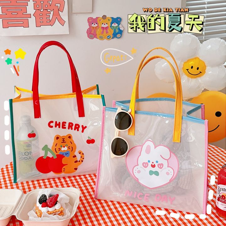 transparent-jelly-bag-female-niche-large-capacity-waterproof-beach-swimming-bag-pvc-shoulder-handbag-bag-mommy-going-out-may