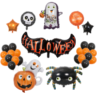 ลูกโป่งฟอล์ย ฮาโลวีน เซต Halloween Balloon Set  วันฮาโลวีน ลูกโป่ง ค้างคาว ฟักทอง แมวดำ