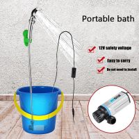 Portable Car Washer 12V Camping Shower Car Shower High Pressure Power Washer Electric Pump for Outdoor Camping Travel Showerheads