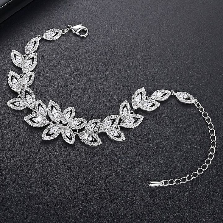 luoteemi-flower-cubic-zirconia-flower-bracelet-crystal-leaves-shape-trending-fashion-charm-wedding-bridal-bracelets-for-women